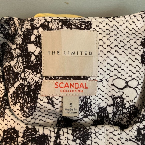 The Limited Scandal Collection Jacket Blazer Sz S Black White Floral Lace Print‎ - Picture 5 of 9